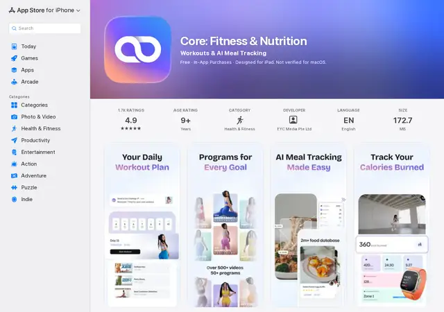 App Store. Бесплатно, встроенные покупки, 4,9 из 5